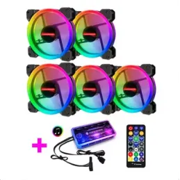 Coolmoon- 5 ventiladores ARGB de 120mm con controlador de música