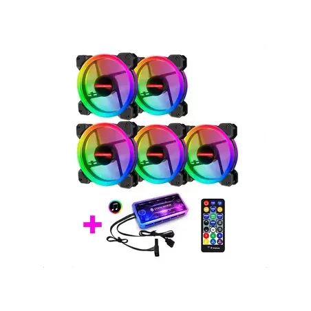Coolmoon- 5 ventiladores ARGB de 120mm con controlador de música