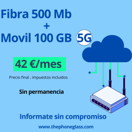 FIBRA 500Mb + MOVIL 100 GB