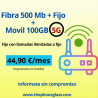 FIBRA 500Mb + FIJO + MOVIL 100 GB
