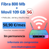 FIBRA 800 Mb + MOVIL 109 GB