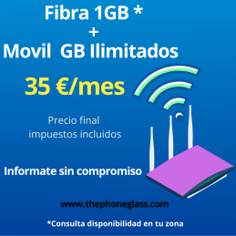 FIBRA 1GB + MOVIL 200 GB