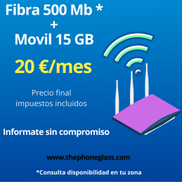 FIBRA 500 Mb + MOVIL 15 GB