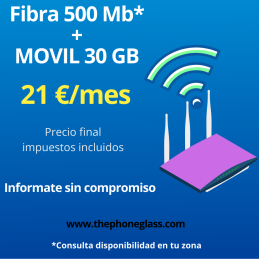 FIBRA 500 Mb + MOVIL 30 GB