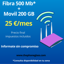 FIBRA 1GB + MOVIL 200 GB