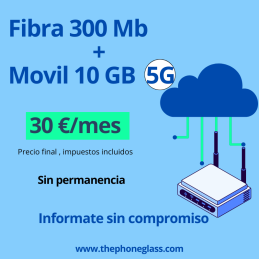 FIBRA 300Mb + MOVIL 10 GB