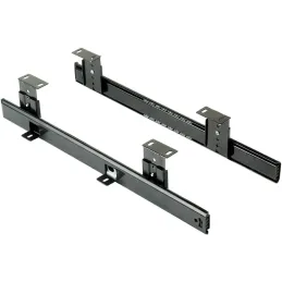 Emuca - Guías para bandeja portateclados extraible con rodamientos de bolas y regulables en altura (55-90mm), 2 unidades