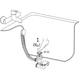 Wirquin SP9260S 30724024-Válvula para bañera (65 mm, Acero Inoxidable, Cromado)