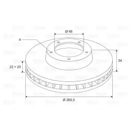 VALEO 186695 Disco de freno