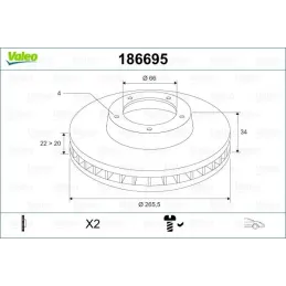 VALEO 186695 Disco de freno