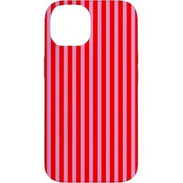 Carcasa para iPhone 14 Bonito patrón de rayas roja