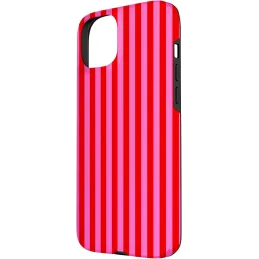 Carcasa para iPhone 15 Plus rayas rosas rojas