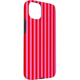 Carcasa para iPhone 15 Plus rayas rosas rojas
