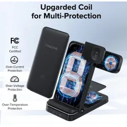 Cargador inalámbrico, cargador rápido plegable 3 en 1 Cargador inalámbrico, cargador rápido plegable 3 en 1