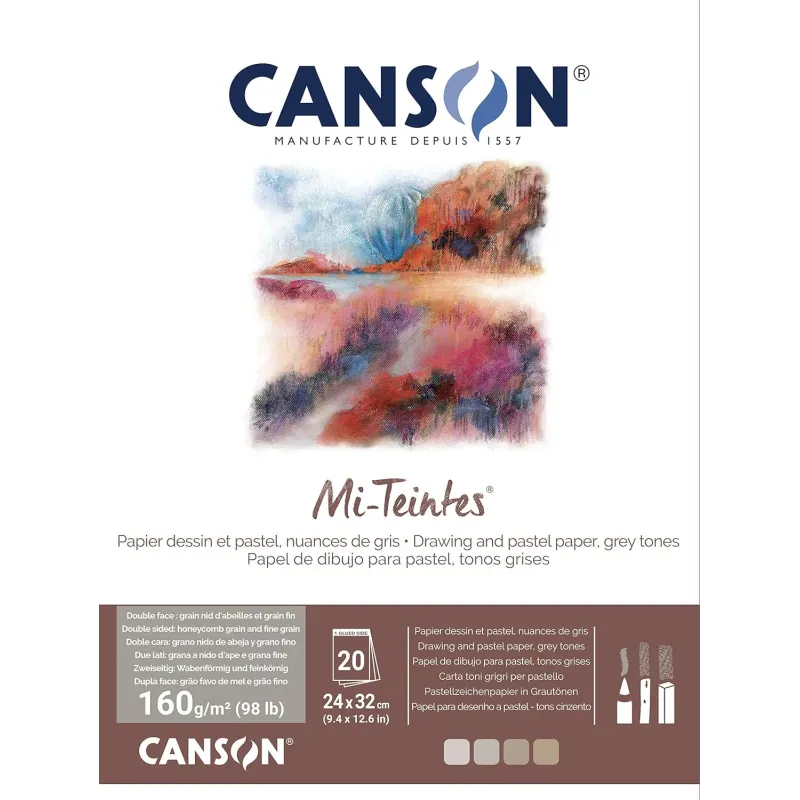 Canson Mi-Teintes 60% Abeja 160 g Bloc Encolado 24