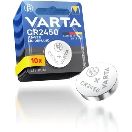 VARTA Pilas de Botón CR2450, paquete de 10