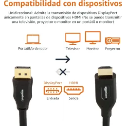 Am. Basics Cable DisplayPort (Fuente) a HDMI 0.9 m