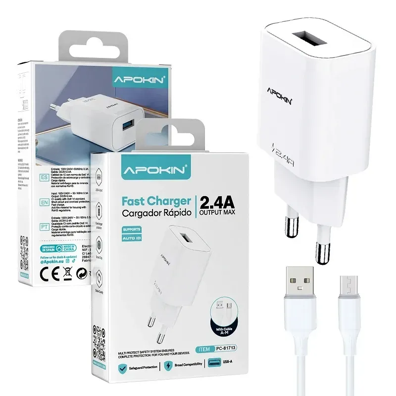 Cargador Red Entrada USB-A 2.4 A Cargador Red Entrada USB-A 2.4 A