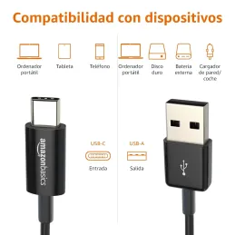 Amazon Basics Cable de Carga rápida USB-C a USB-A Amazon Basics Cable de Carga rápida USB-C a USB-A