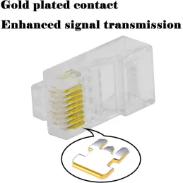 Conectores modulares RJ45 CAT6 Crimp Extremos 8P8C