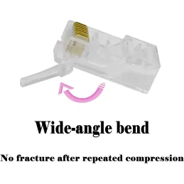 Conectores modulares RJ45 CAT6 Crimp Extremos 8P8C