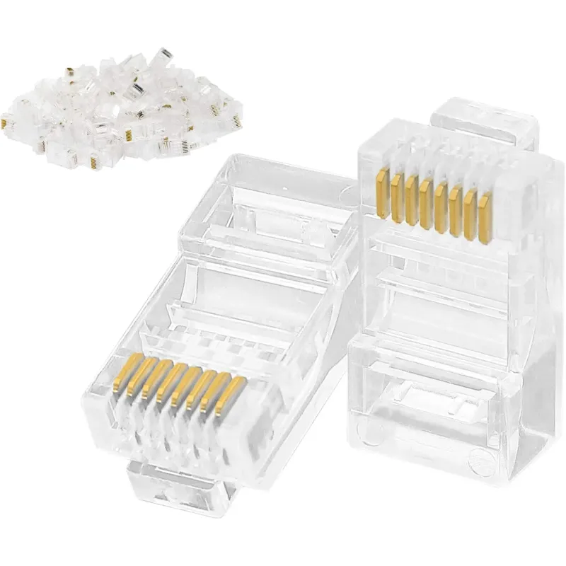 Conectores modulares RJ45 CAT6 Crimp Extremos 8P8C