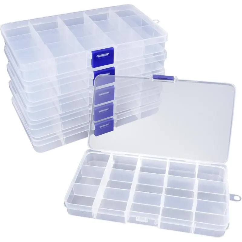 Caja de almacenamiento de 5 unidades, 15 cuadrícul Caja de almacenamiento de 5 unidades, 15 cuadrícul