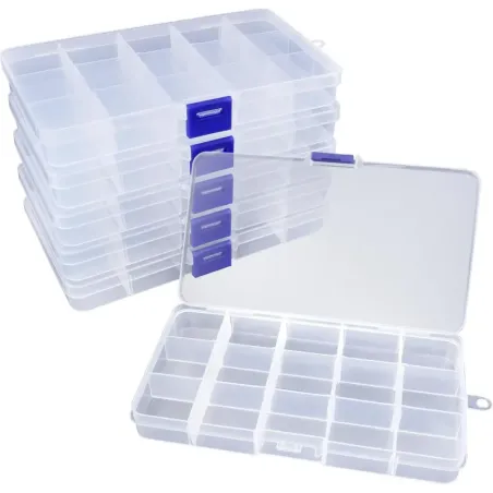 Caja de almacenamiento de 5 unidades, 15 cuadrícul