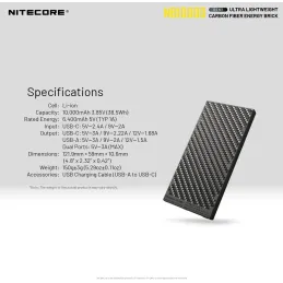 Nitecore NB10000 batería externa 10000 mAh Nitecore NB10000 batería externa 10000 mAh