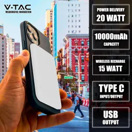 V-TAC Power Bank Magnético Compatible con MagSafe V-TAC Power Bank Magnético Compatible con MagSafe