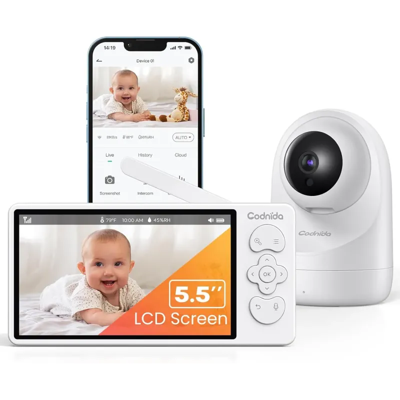 Codnida 5,5'' Camara Vigilancia Bebe LCD Pantalla, Codnida 5,5'' Camara Vigilancia Bebe LCD Pantalla,