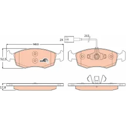 4 Pastillas de Freno para Fiat 500 .TRW GDB1900