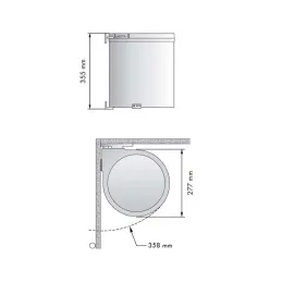 Cubo Basura Redondo Blanco 13 L