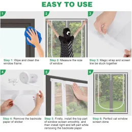 Pantalla para ventana de gato, protección para mascotas de 110 X 150 CM Pantalla para ventana de gato, protección para mascotas de 110 X 150 CM