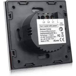 Interruptor de luz táctil, doble, vidrio, negro