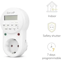 Garza - Enchufe Temporizador Programador Digital, Garza - Enchufe Temporizador Programador Digital,