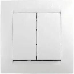 Conmutador doble serie 15 blanco Conmutador doble serie 15 blanco