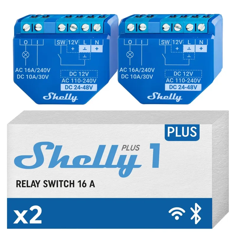 Shelly Plus 1, Relé Interruptor Inteligente Wi-Fi Shelly Plus 1, Relé Interruptor Inteligente Wi-Fi