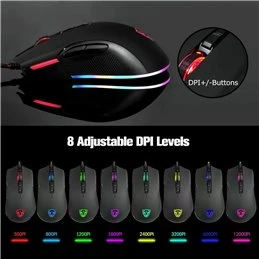 MOTOSPEED V70 RGB Wired 12000 DPI Gaming Mouse Support Macro Programming