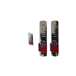 Juego de 2 logo s-line para Audi + 1 Logo Volante