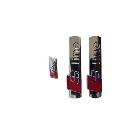 Juego de 2 logo s-line para Audi + 1 Logo Volante