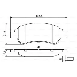 Bosch BP318 - Pastillas de freno Auto, Delantero