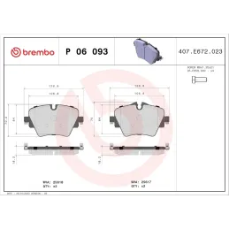 Brembo P 06 093 Pastillas de Frenos