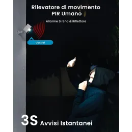 ieGeek Cámara Wi-Fi 2K para Interior/Exterior, bat