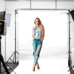 2x3m Fondo para Fotos Blanco de Tela Fondo Fotográfico