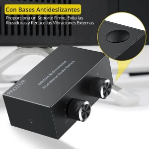 PROZOR Conmutador RCA de Audio Bidireccional
