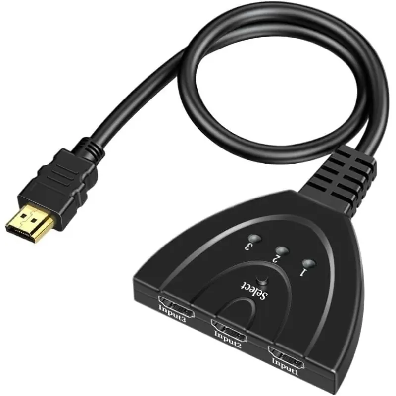 Interruptor Compatible con HDMI KVM Splitter 4K 2K 3D 3 entradas 1 Salida