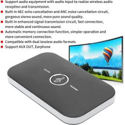Convertidor De Audio Estéreo Inalámbrico , Adaptador Bluetooth Transmisor Y Receptor