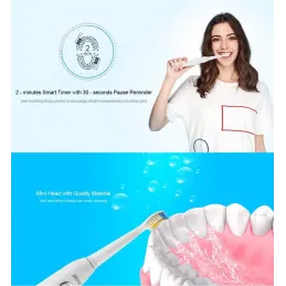 Seago Ultrasonic cepillo de dientes eléctrico color blanco.