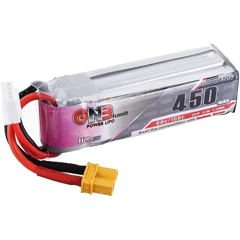 Gnb 11.4V 450Mah 80C 3S Lipo Batería Xt30 Enchufe para RC